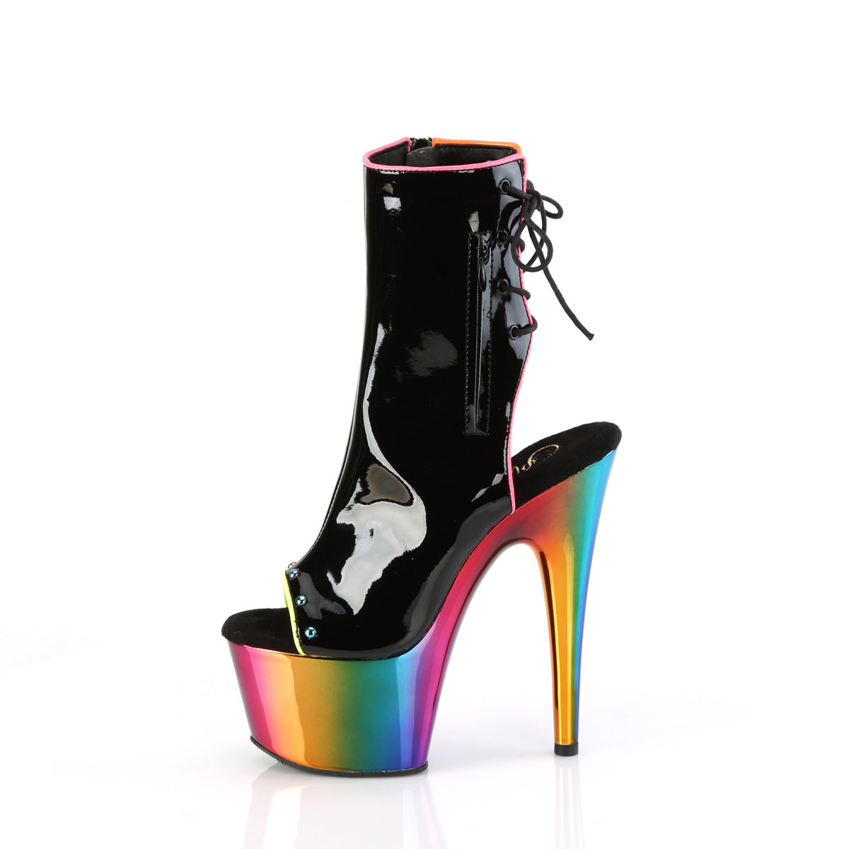 【PLEASER】ADORE-1018RC-02 シューズ Blk Pat/Rainbow Chrome【取寄】