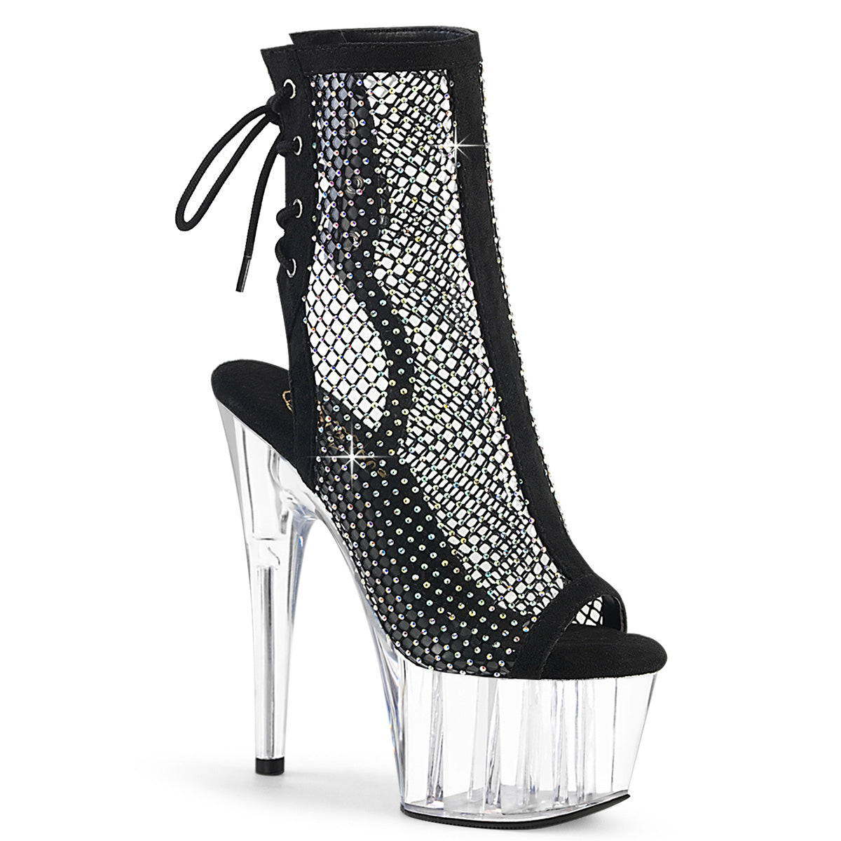【PLEASER】ADORE-1018RM シューズ Blk Faux Suede-RS Mesh/Clr【取寄】