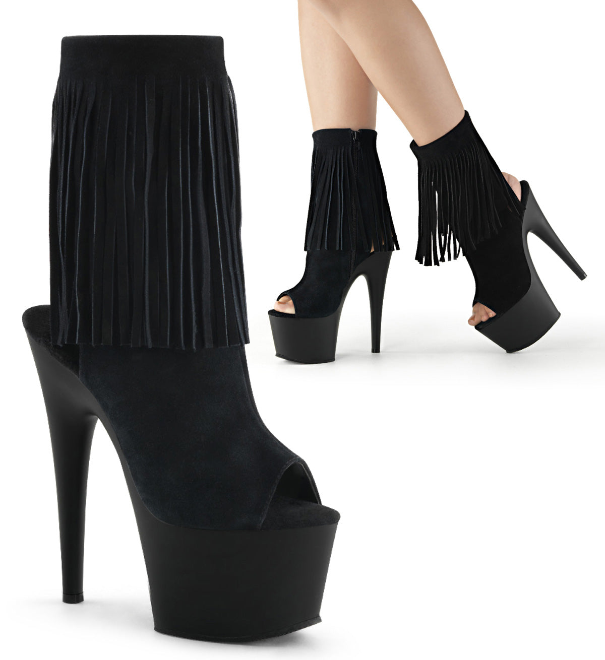 【PLEASER】ADORE-1019 プラットフォームシューズ Blk Suede/Blk Matte【取寄】