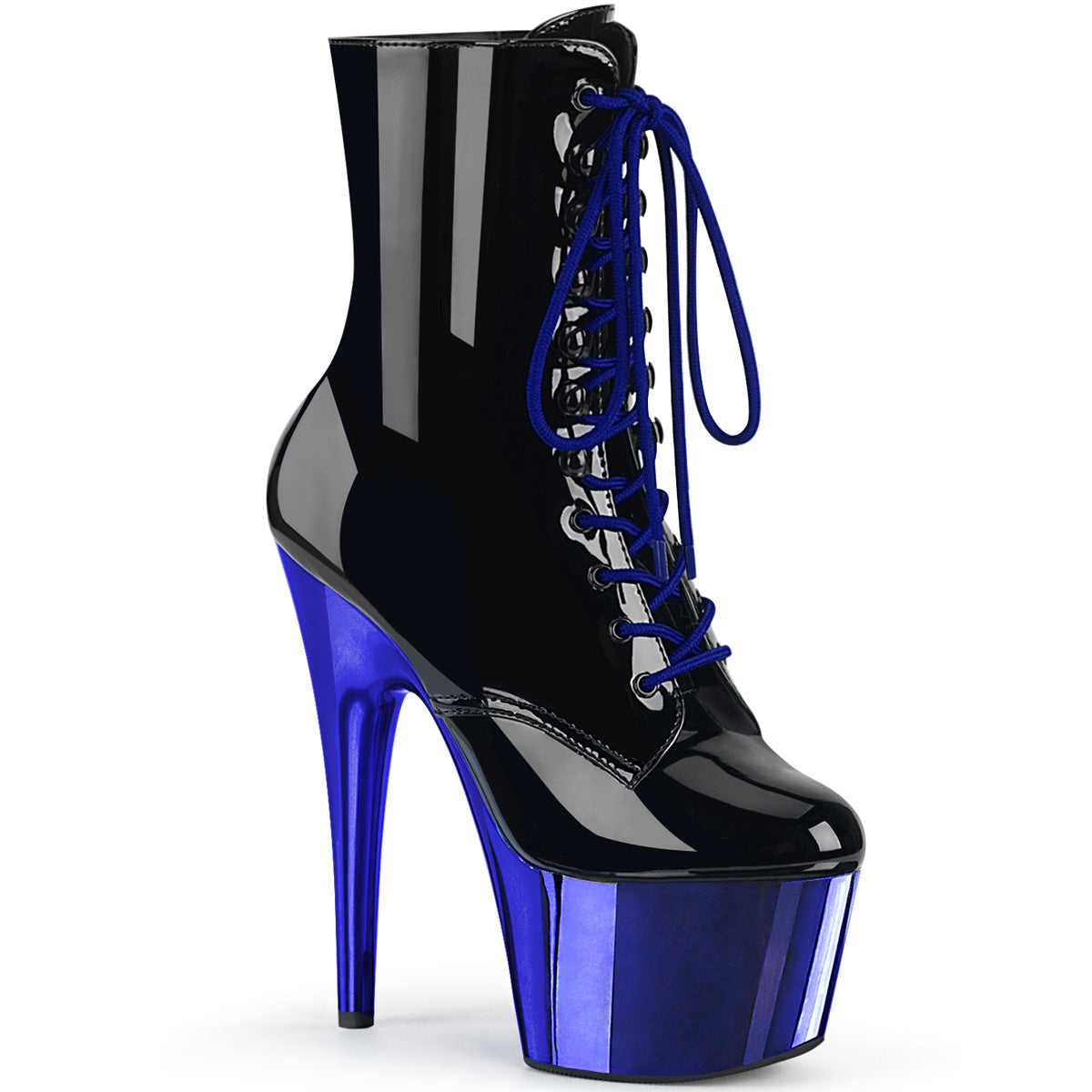 【PLEASER】ADORE-1020 シューズ Blk Pat/Royal Blue Chrome【取寄】