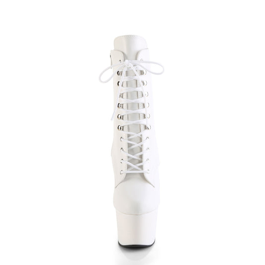 【PLEASER】ADORE-1020 プラットフォームシューズ Wht Faux Leather/Wht Matte【取寄】