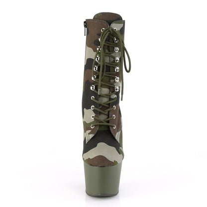 【PLEASER】ADORE-1020CAMO シューズ Green Camo Fabric/Dark Olive Matte【取寄】