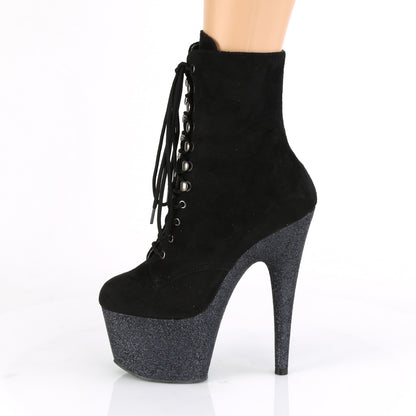 【PLEASER】ADORE-1020FSMG シューズ Blk Faux Suede/Blk Multi Mini Glitter【取寄】