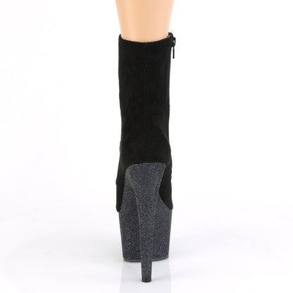 【PLEASER】ADORE-1020FSMG シューズ Blk Faux Suede/Blk Multi Mini Glitter【取寄】
