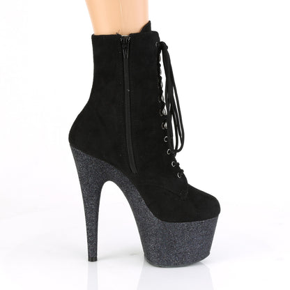 【PLEASER】ADORE-1020FSMG シューズ Blk Faux Suede/Blk Multi Mini Glitter【取寄】