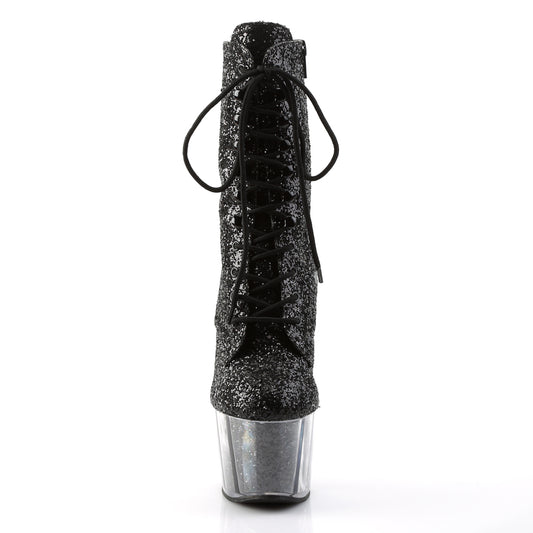 【PLEASER】ADORE-1020G プラットフォームシューズ Blk Glitter/Blk Glitter【取寄】