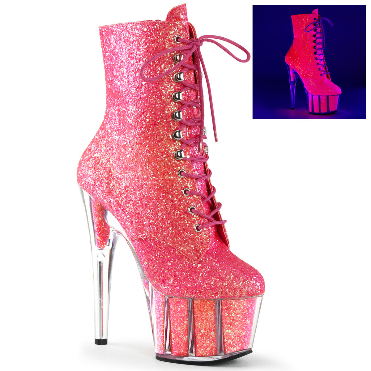 【PLEASER】ADORE-1020G シューズ Neon Pink Glitter/Neon Pink Glitter【取寄】