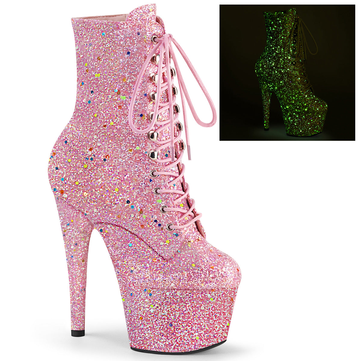【PLEASER】ADORE-1020GDLG シューズ Pink Multi Glitter/Pink Multi Glitter【取寄】