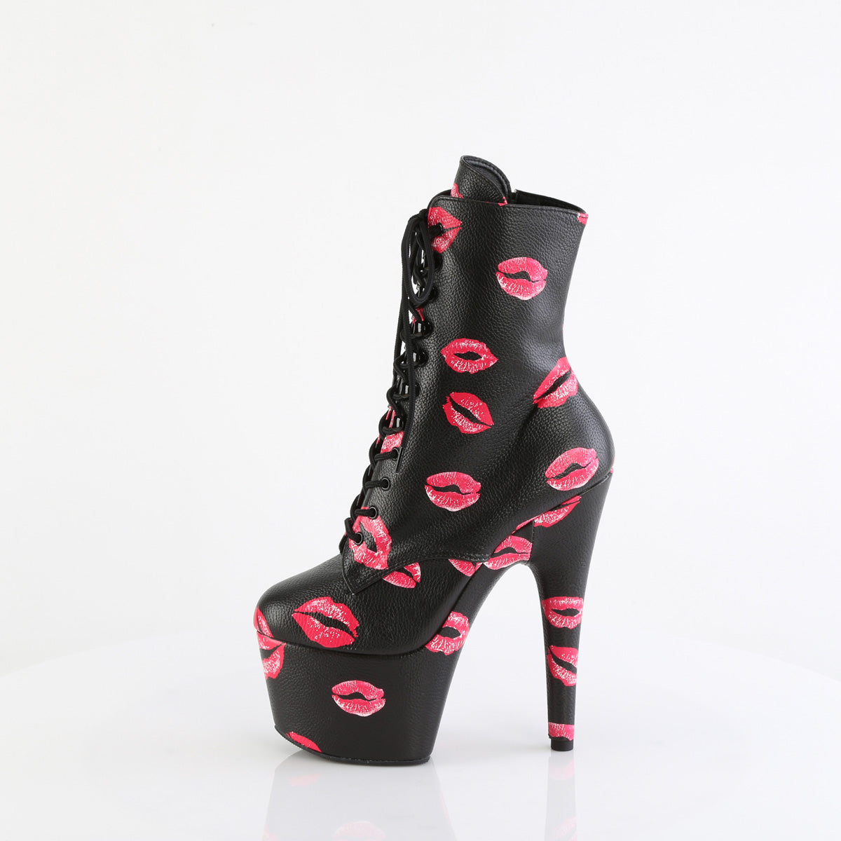 【PLEASER】ADORE-1020KISSES シューズ Blk Faux Leather/Blk Faux Leather【取寄】