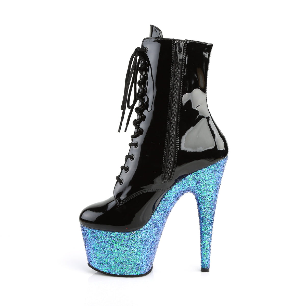 【PLEASER】ADORE-1020LG シューズ Blk Pat/Blue Multi Glitter【取寄】