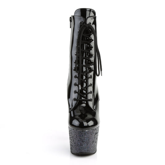 【PLEASER】ADORE-1020LG プラットフォームシューズ Blk Pat/Blk Multi Glitter【取寄】