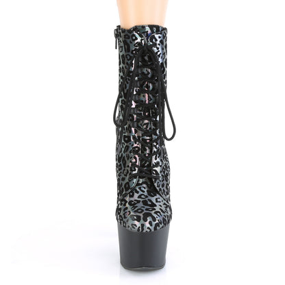 【PLEASER】ADORE-1020LP シューズ Pewter Leopard Print Holo/Blk Matte【取寄】