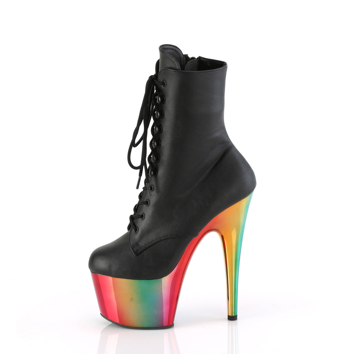 【PLEASER】ADORE-1020RC シューズ Blk Faux Leather/Rainbow Chrome【取寄】