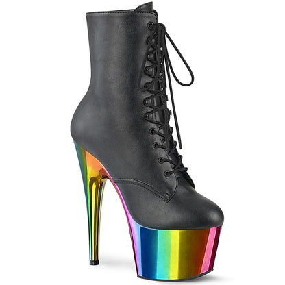 【PLEASER】ADORE-1020RC シューズ Blk Faux Leather/Rainbow Chrome【取寄】