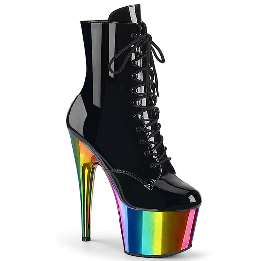 【PLEASER】ADORE-1020RC プラットフォームシューズ Blk Pat/Rainbow Chrome【取寄】