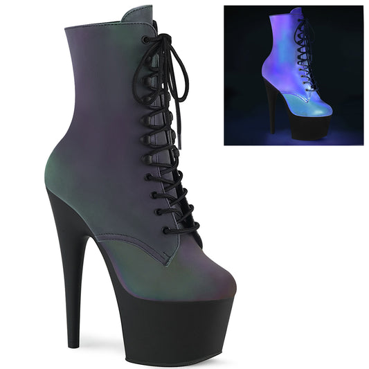 【PLEASER】ADORE-1020REFL プラットフォームシューズ Green Multi Reflective/Blk Matte【取寄】