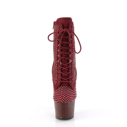 【PLEASER】ADORE-1020RM シューズ Burgundy Faux Suede-RS Mesh/Burgundy Mat【取寄】