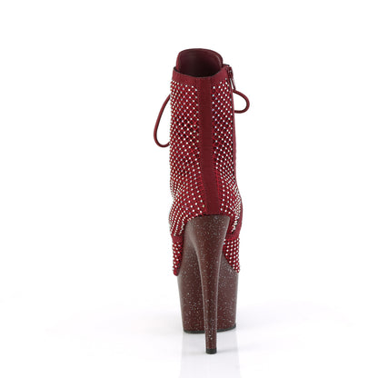 【PLEASER】ADORE-1020RM シューズ Burgundy Faux Suede-RS Mesh/Burgundy Mat【取寄】