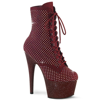 【PLEASER】ADORE-1020RM シューズ Burgundy Faux Suede-RS Mesh/Burgundy Mat【取寄】