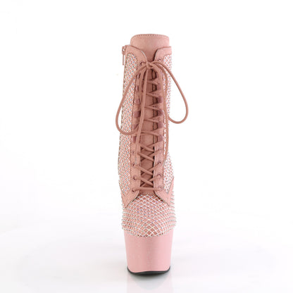 【PLEASER】ADORE-1020RM シューズ Salmon Pink Faux Suede-RS Mesh/B.Pink M.【取寄】