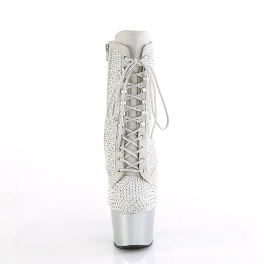 【PLEASER】ADORE-1020RM プラットフォームシューズ Silver Faux Sude-RS Mesh/Slv Matte【取寄】