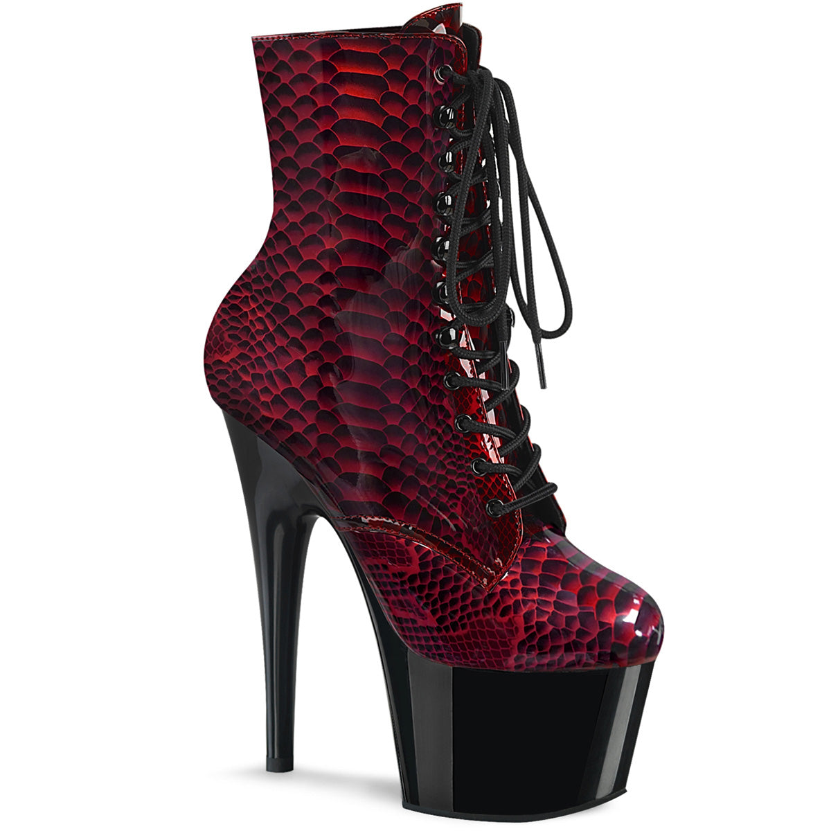 【PLEASER】ADORE-1020SP シューズ Red Snake Print Pat/Blk【取寄】