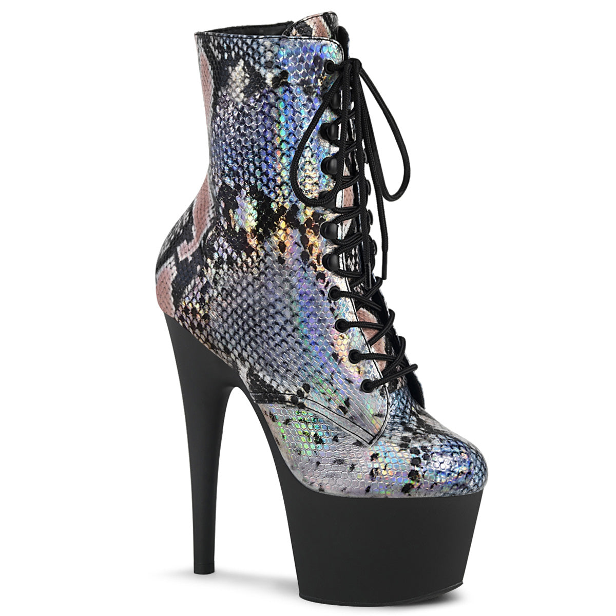 【PLEASER】ADORE-1020SP シューズ Slv Holo Snake Print/Blk Matte【取寄】