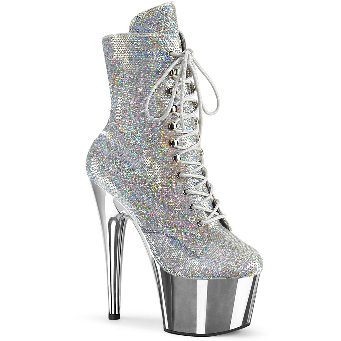 【PLEASER】ADORE-1020SQ-02 シューズ Slv Holo Sequins/Slv Chrome【取寄】