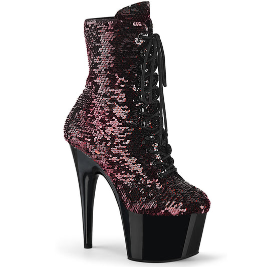 【PLEASER】ADORE-1020SQ プラットフォームシューズ Blk-Red Flip Sequins/Blk【取寄】