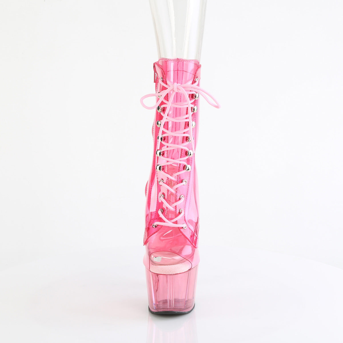 【PLEASER】ADORE-1021C-T シューズ B. Pink Translucent PVC/B.G. Pink Tinted【取寄】