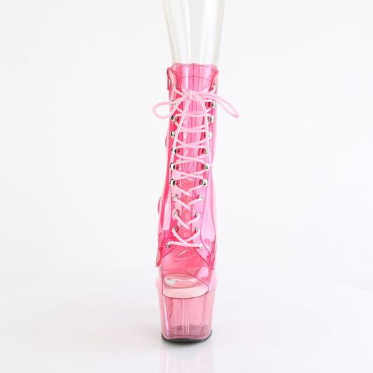 【PLEASER】ADORE-1021C-T プラットフォームシューズ B. Pink Translucent PVC/B.G. Pink Tinted【取寄】
