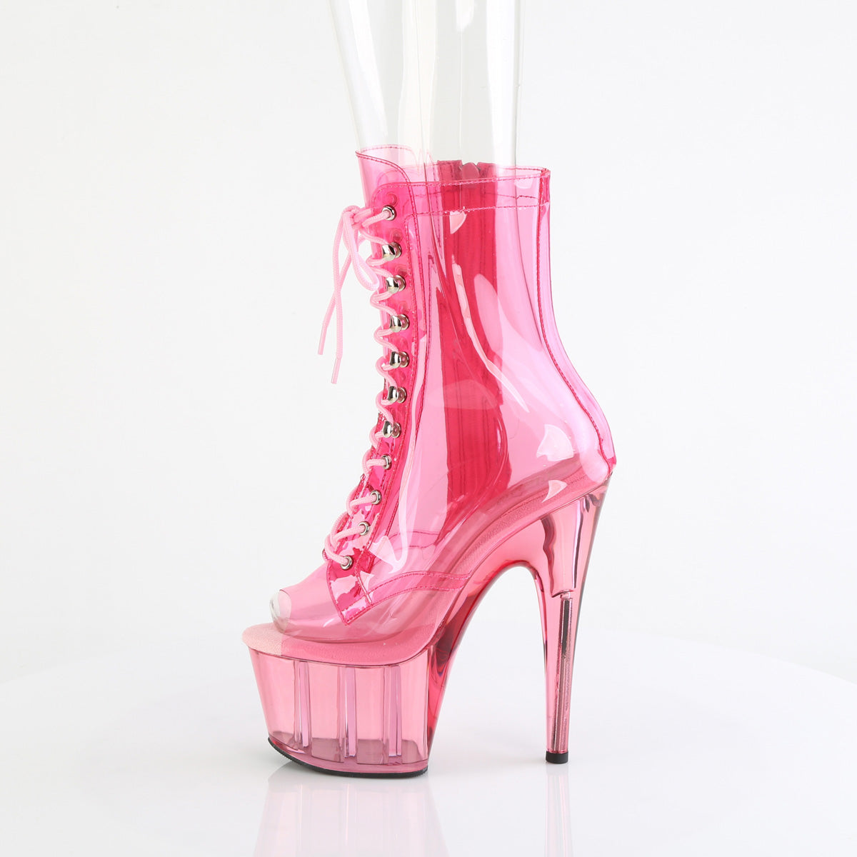 【PLEASER】ADORE-1021C-T シューズ B. Pink Translucent PVC/B.G. Pink Tinted【取寄】