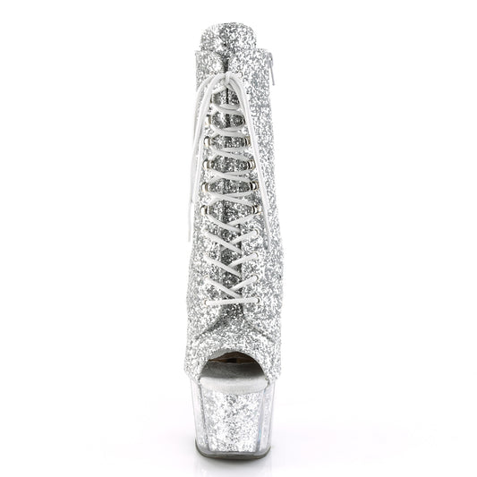 【PLEASER】ADORE-1021G プラットフォームシューズ Slv Glitter/Slv Gliteer【取寄】