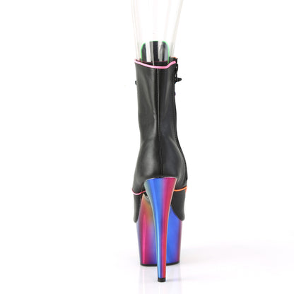 【PLEASER】ADORE-1021RC-02 シューズ Blk Faux Leather/Rainbow Chrome【取寄】