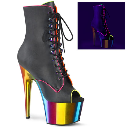 【PLEASER】ADORE-1021RC-02 シューズ Blk Faux Leather/Rainbow Chrome【取寄】