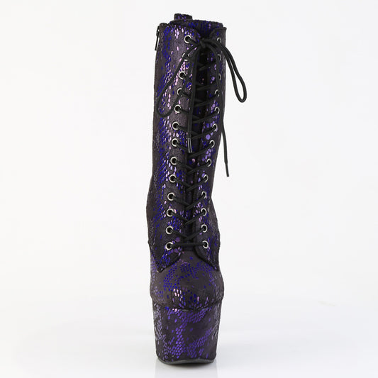【PLEASER】ADORE-1040SPF プラットフォームシューズ Purple Metallic Snake Print Fabric/M【取寄】