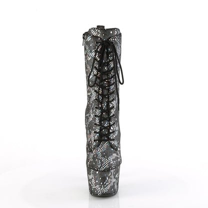 【PLEASER】ADORE-1040SPF シューズ Silver Metallic Holo Snake Print Fabric/【取寄】