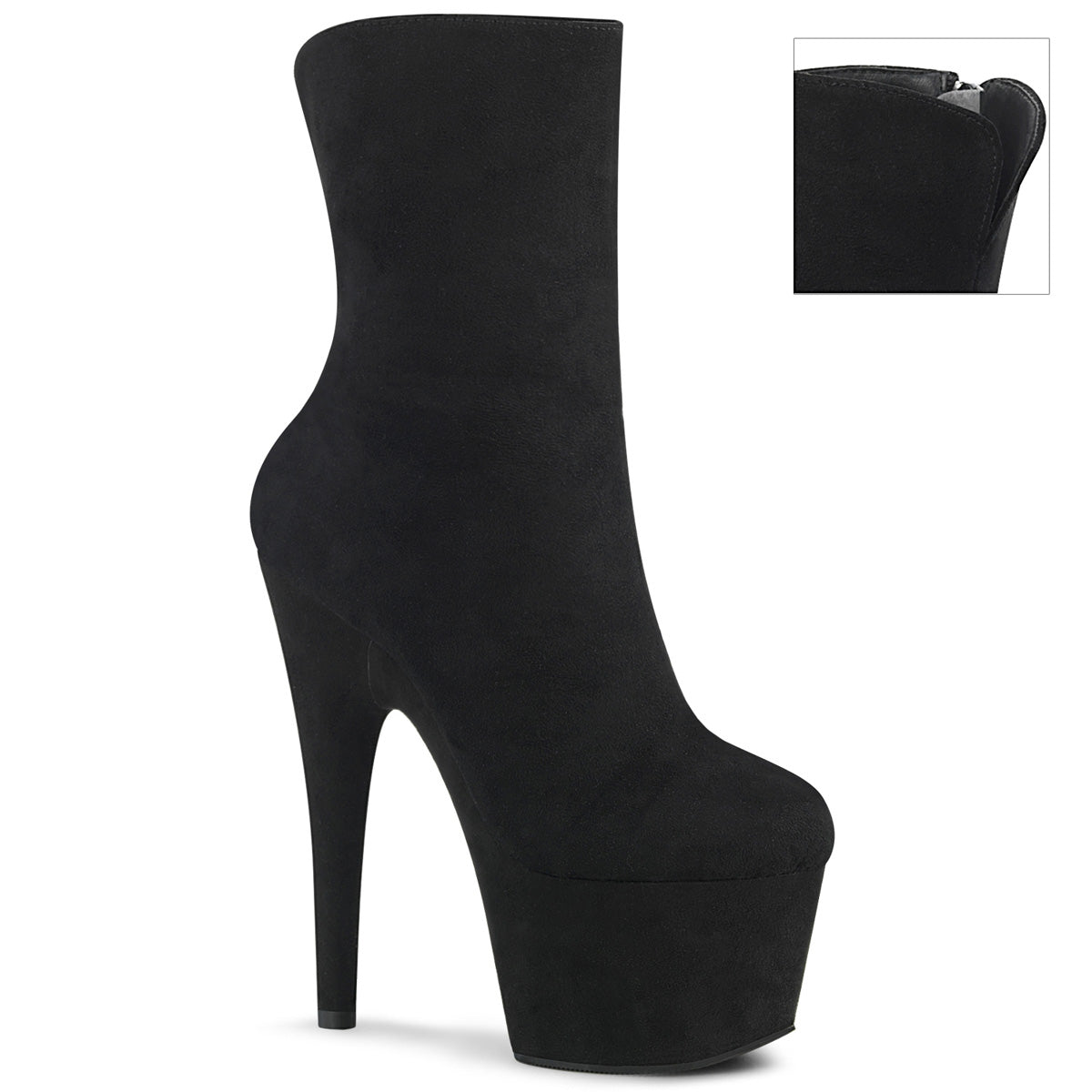 【PLEASER】ADORE-1042 シューズ Blk Faux Suede/Blk Faux Suede【取寄】