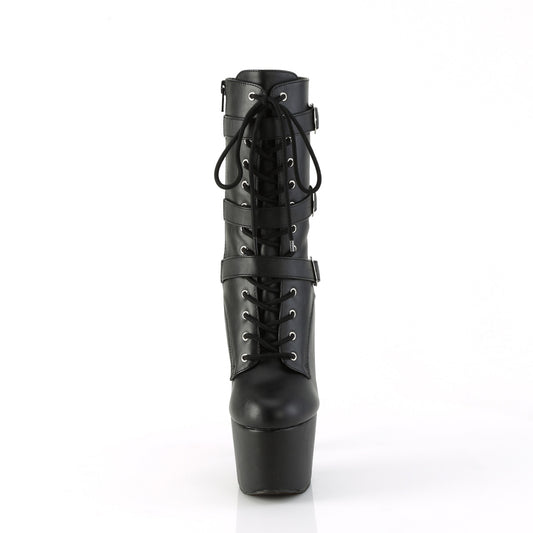 【PLEASER】ADORE-1043 プラットフォームシューズ Blk Faux Leather/Matching【取寄】