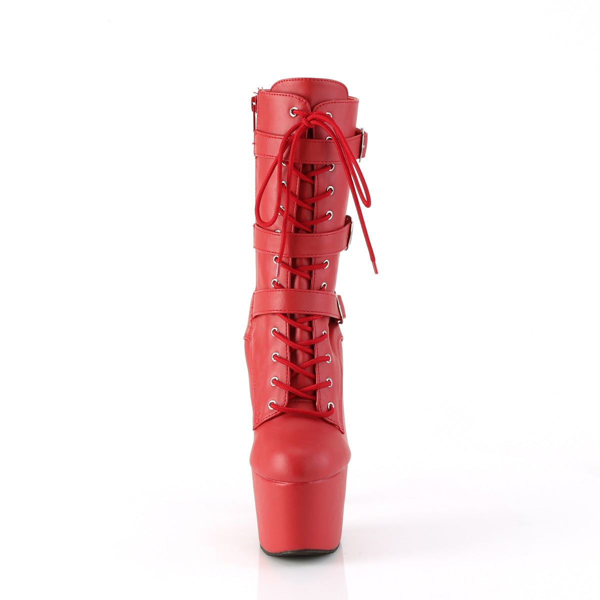 【PLEASER】ADORE-1043 シューズ Red Faux Leather/Matching【取寄】