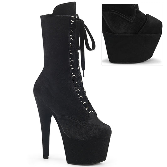【PLEASER】ADORE-1045VEL プラットフォームシューズ Blk Velvet/Blk Velvet【取寄】