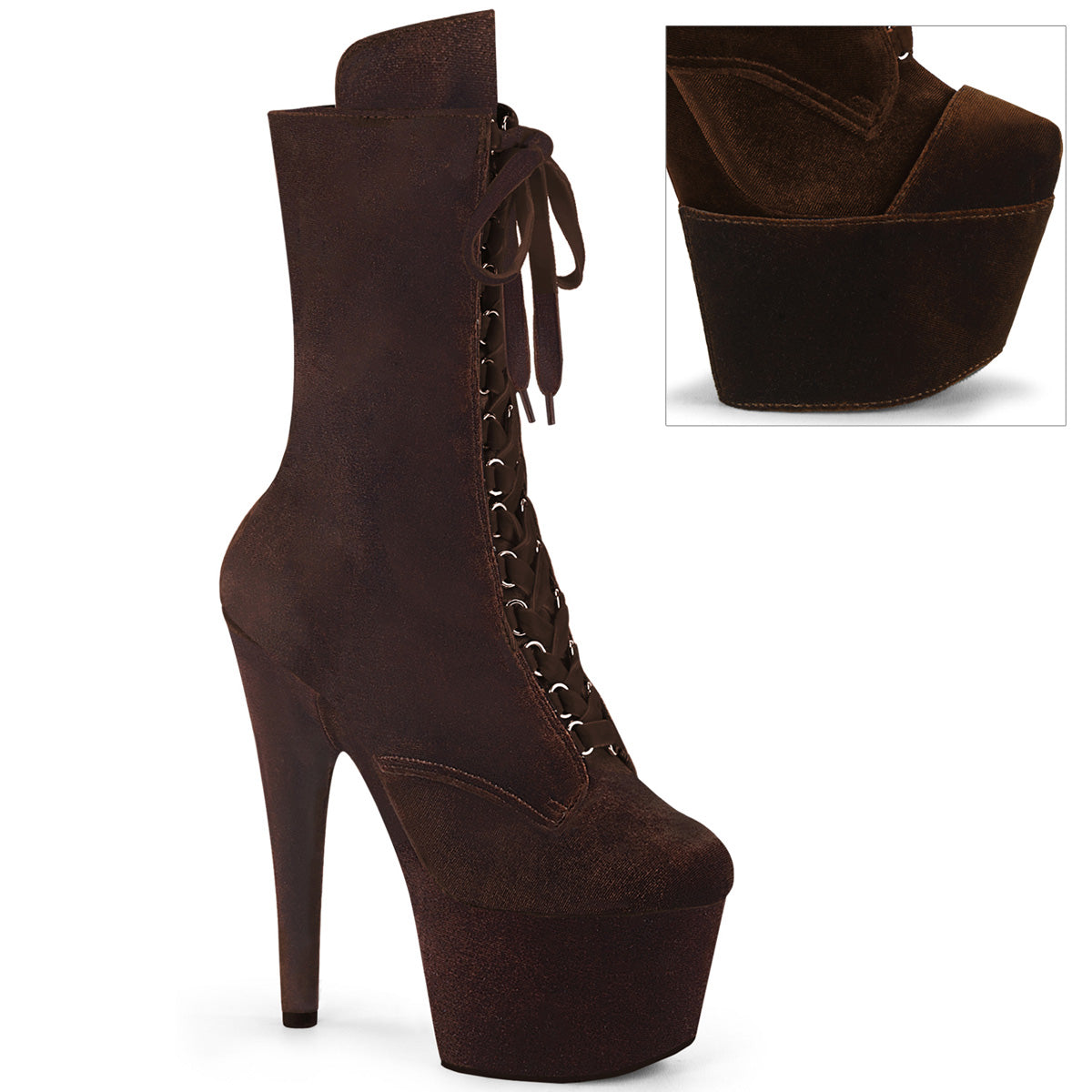 【PLEASER】ADORE-1045VEL シューズ Brown Velvet/M【取寄】
