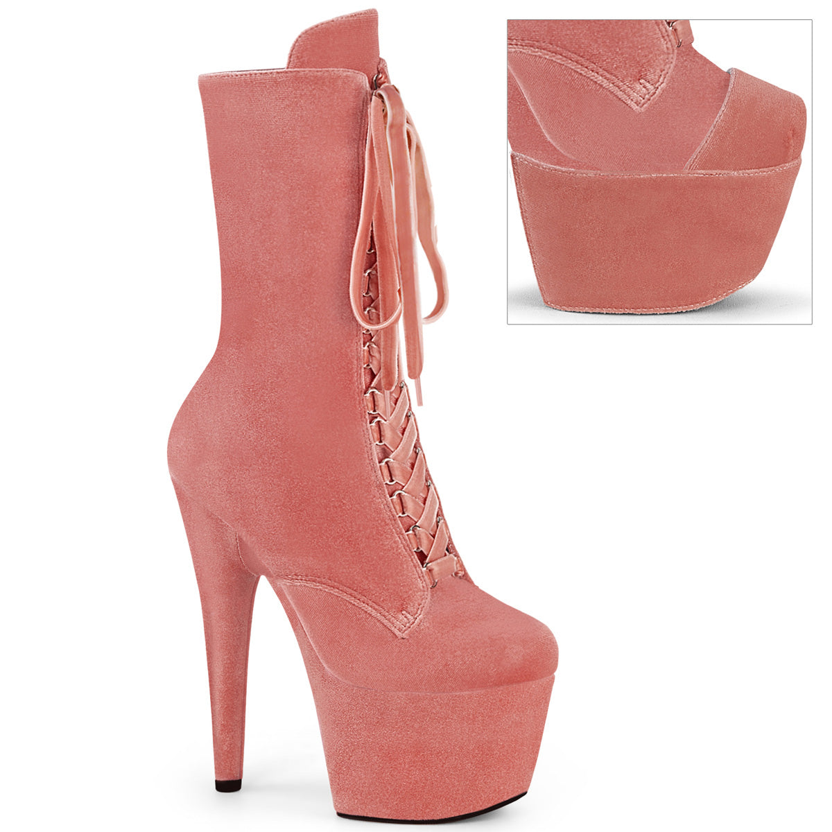 【PLEASER】ADORE-1045VEL シューズ Dusty Pink Velvet/M【取寄】