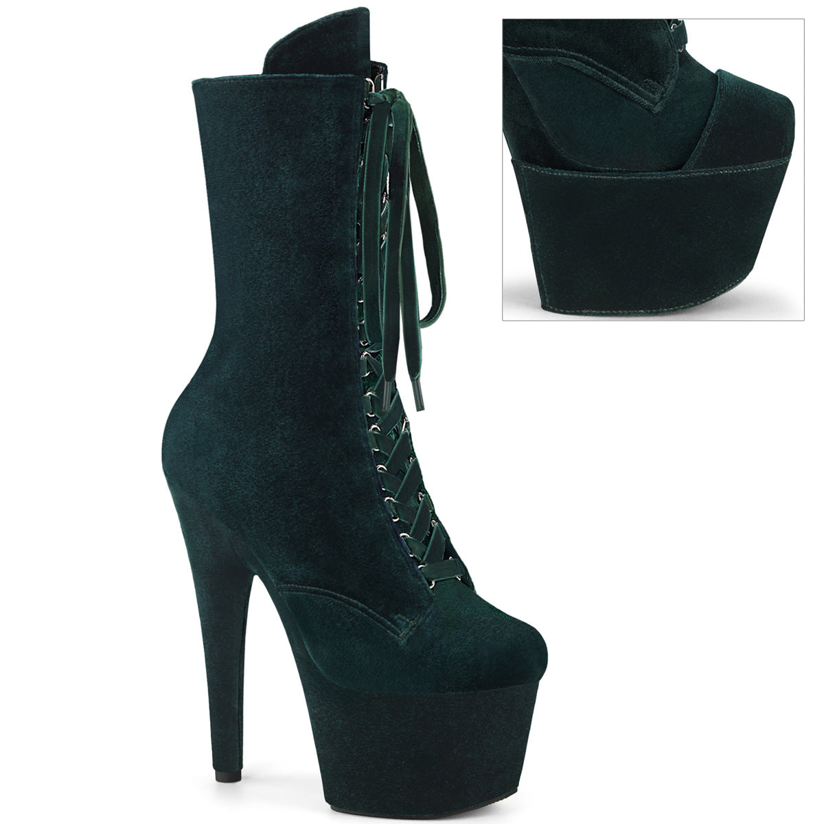 【PLEASER】ADORE-1045VEL シューズ Emerald Green Velvet/Emerald Green Velvet【取寄】