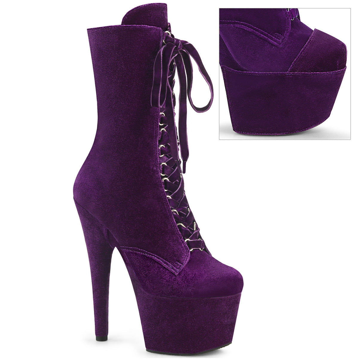 【PLEASER】ADORE-1045VEL シューズ Purple Velvet/Purple Velvet【取寄】