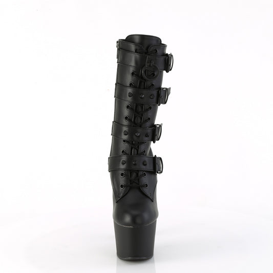【PLEASER】ADORE-1046 プラットフォームシューズ Blk Faux Leather/Blk Matte【取寄】