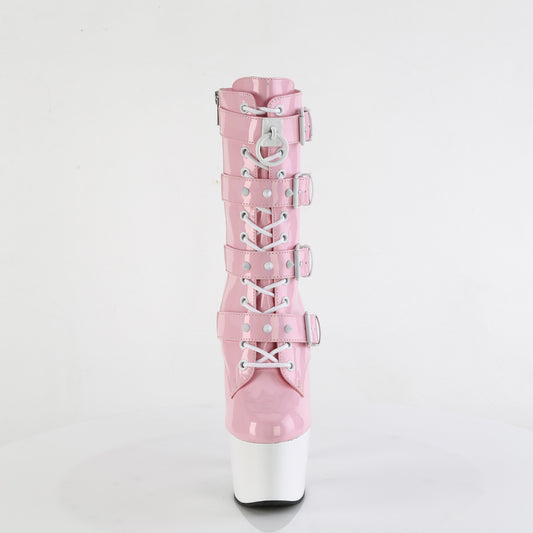 【PLEASER】ADORE-1046TT プラットフォームシューズ B. Pink Holo Pat/Wht【取寄】