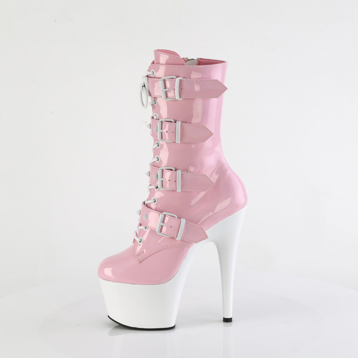 【PLEASER】ADORE-1046TT プラットフォームシューズ B. Pink Holo Pat/Wht【取寄】