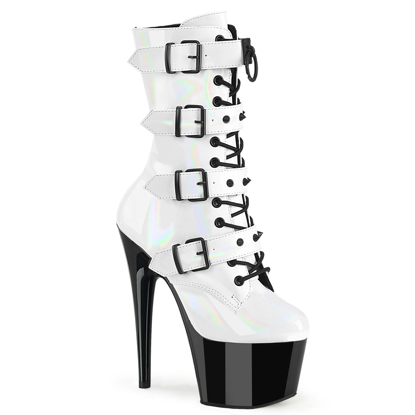 【PLEASER】ADORE-1046TT シューズ Wht Holo Pat/Blk【取寄】