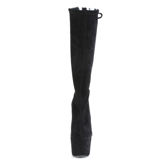 【PLEASER】ADORE-2008 プラットフォームシューズ Blk Stretch Faux Suede/Blk Faux Suede【取寄】